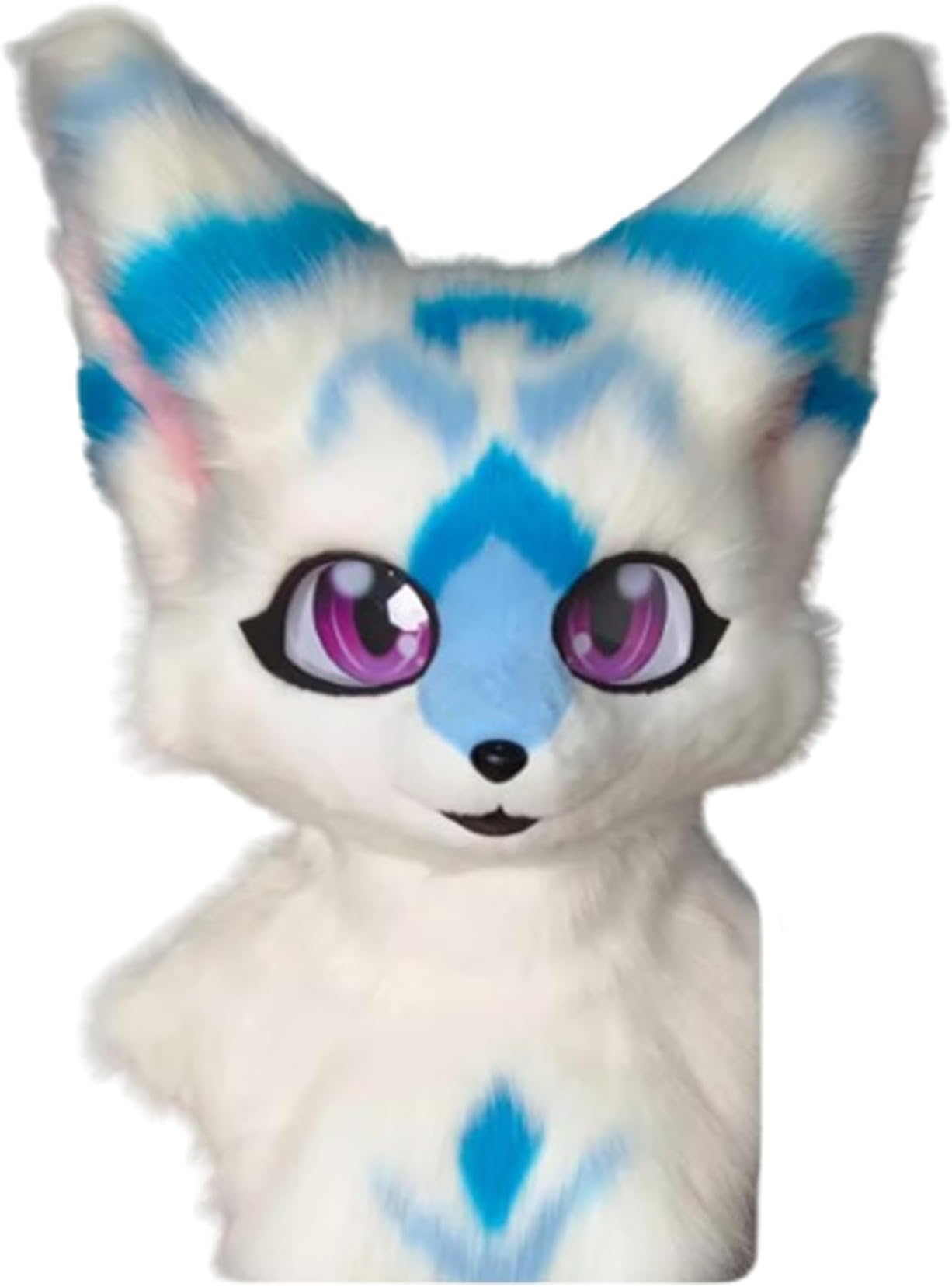 Fursuit Animal Mask, Lolita Halloween Costume Headgear Wearable Fluffy Warm Beast Head for Halloween Christmas Cosplay Party