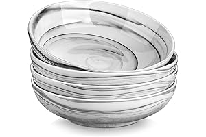 MALACASA Salad Bowl Set of 4: Large Serving Bowls for Upscale Entertaining
