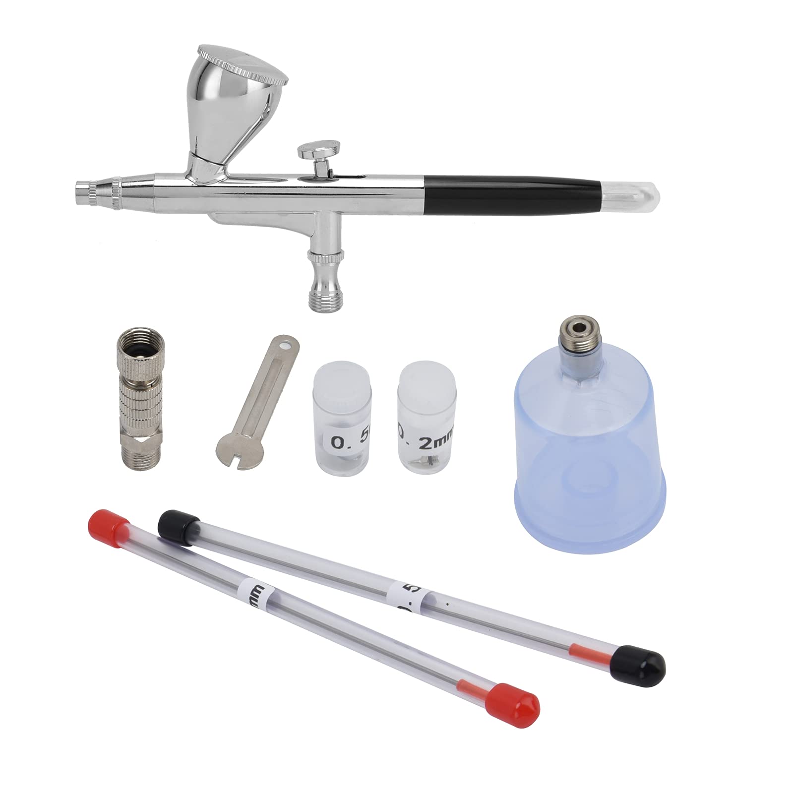 Airbrush Set mit Spray Pot Sprühdüsen Nadel für DIY Airbrush Lackierzubehör G1/8