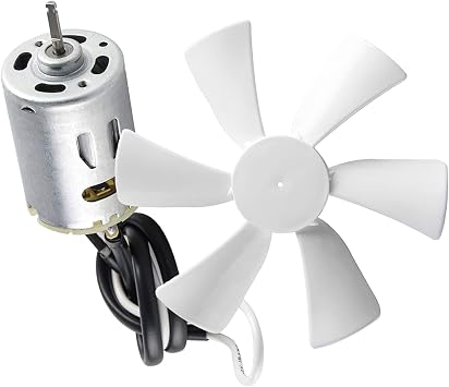 kingsea RV Vent Fan,6" White RV Vent Fan Blade with 12V D-Shaft RV Vent Motor for mounting, Replacement Parts for RV Roof Celling Bathroom Exhaust