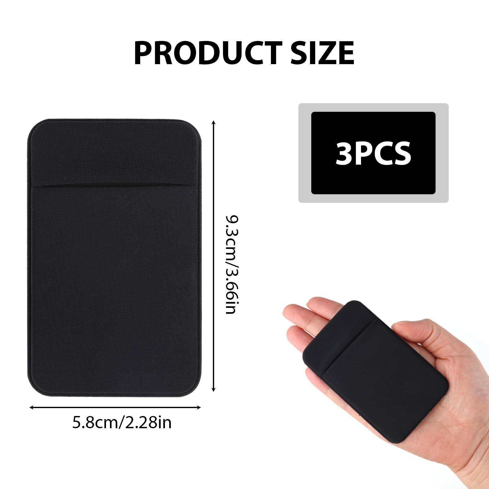 3 pezzi Titolare Della Carta per Cellulare | Maniche in Carta Elastica | Porta Carte per Cellulare Adesivo Portafoglio | Tasca per Cellulare-Porta con te la tua carta d'identità