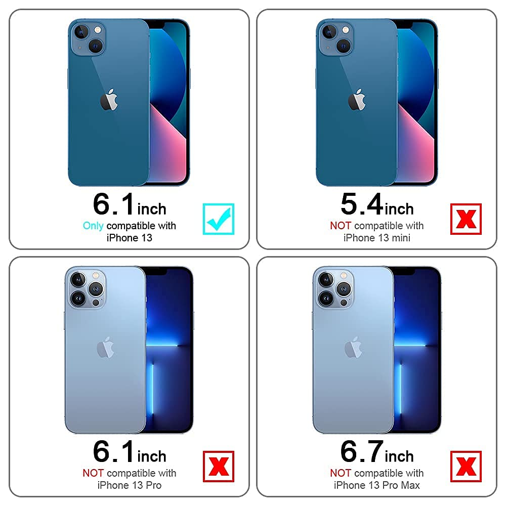 iCatchy for iPhone 13 Case 6.1-Inch, Shockproof Bumper Phone Cover, Anti-Yellowing Shock-Absorbent Clear Back Compatible with iPhone 13 (Clear)