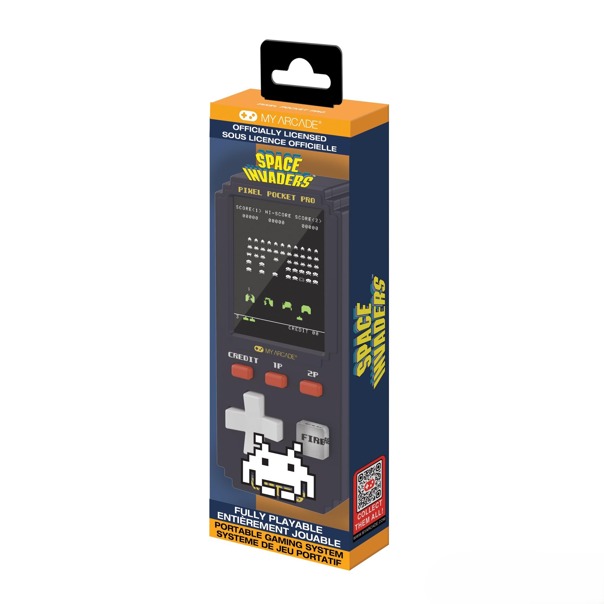 My Arcade Space Invaders Pixel Pocket Pro : Officially Licensed Space Invaders Video Game, Portable Keychain Arcade