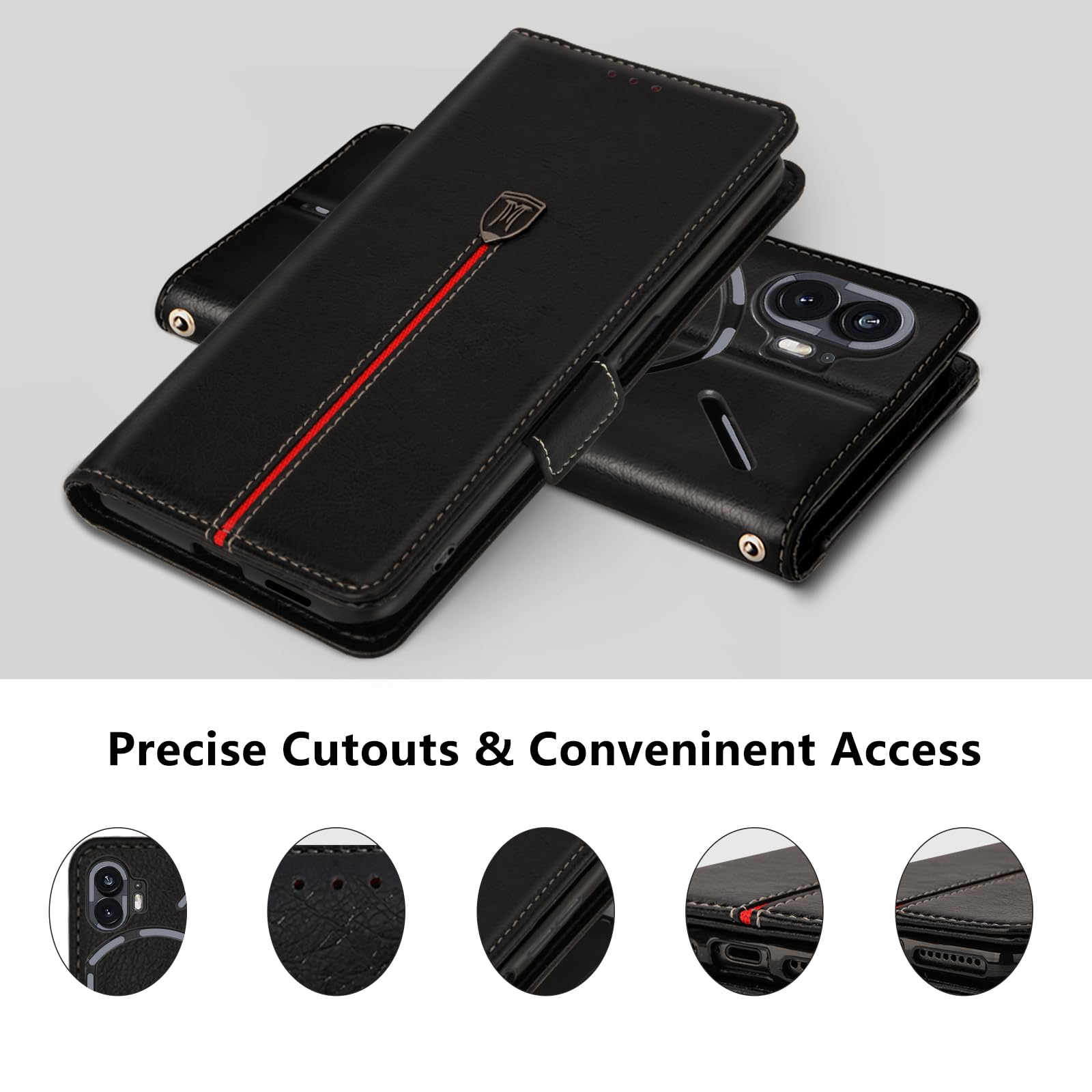 Nothing CMF Phone 2 Pro Custodia verticale con supporto - Marrone