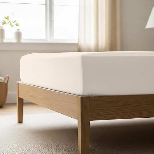 Mellanni Sábana bajera tamaño matrimonial, sábanas suaves y refrescantes con bolsillo profundo de hasta 16 pulgadas, elástico en todo el contorno,