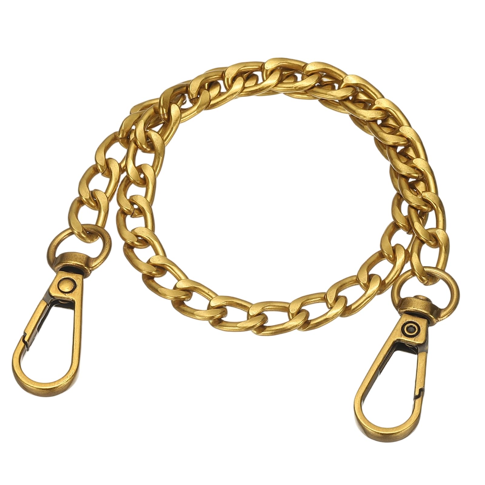 YELARXI Metal Chain Strap, Flat Iron Replacement Purse Chain Strap Handbag Chain Bag Detachable Fashionable - Fitting for (Purse Handbags DIY - Crossbody - Bag Extender) 16" & Gold