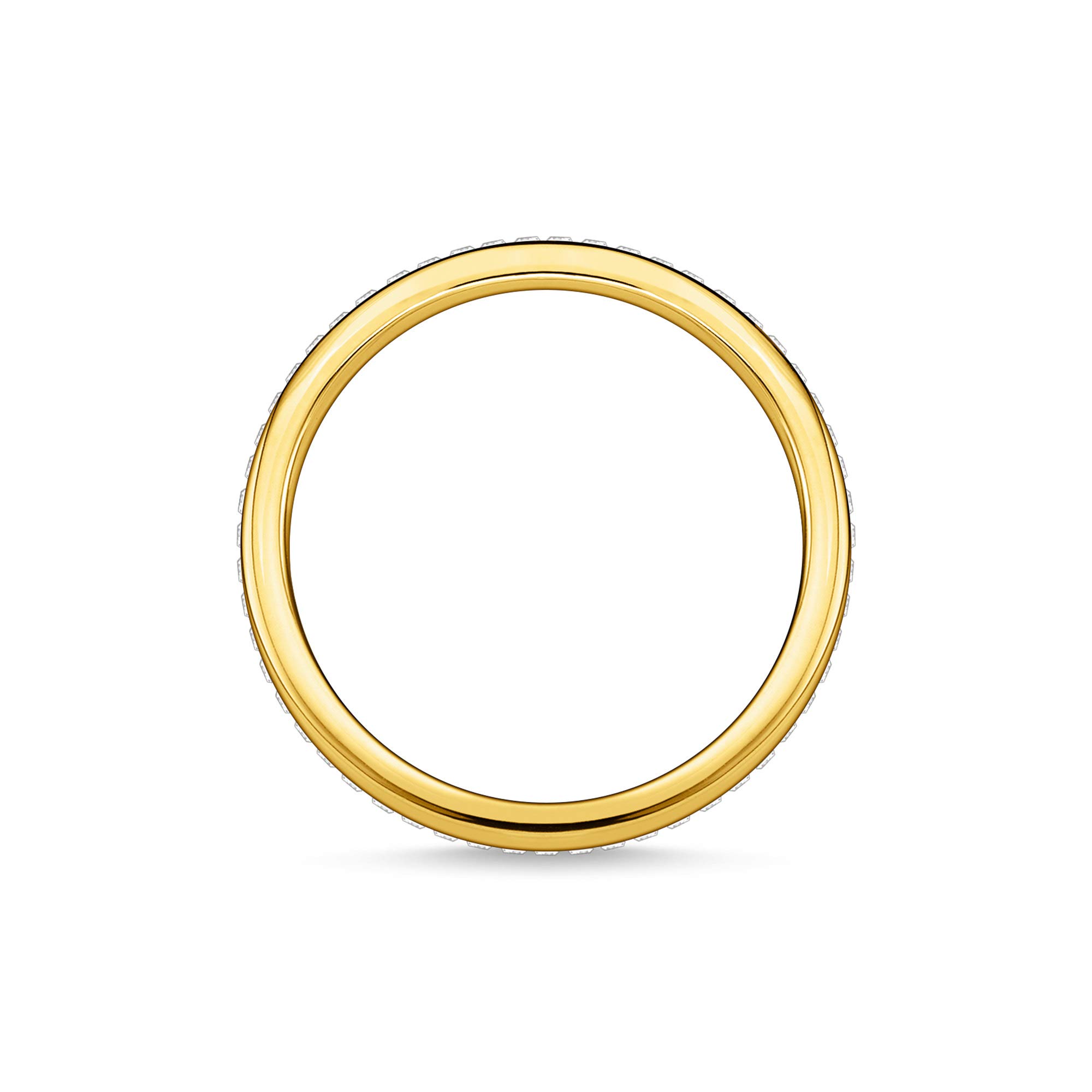 THOMAS SABO Ring doppelreihig weiße Steine gold 750 Gelbgold Vergoldung, 925 Sterlingsilber