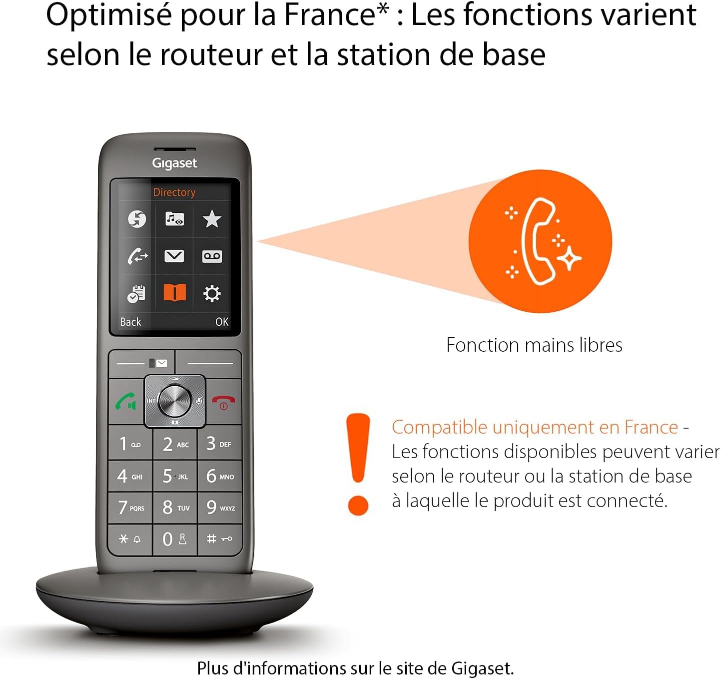 Gigaset CL660 Téléphone Fixe sans Fil Gris Anthracite