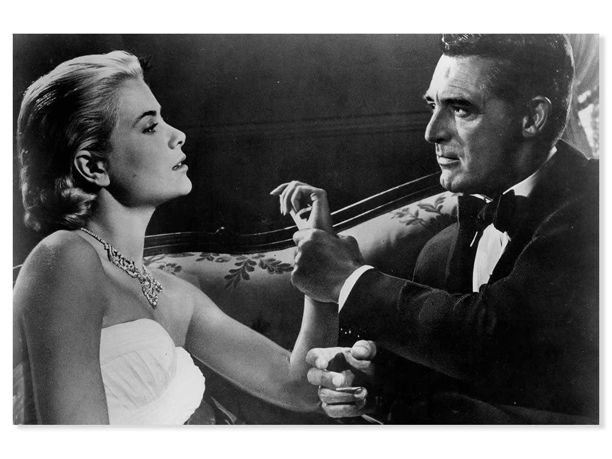 Tableau Cary Grant déco de salon chic avec Grace Kelly en alu