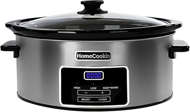 8-Quart Digital Programmable Slow Cooker with Timer - Small Kitchen Appl...