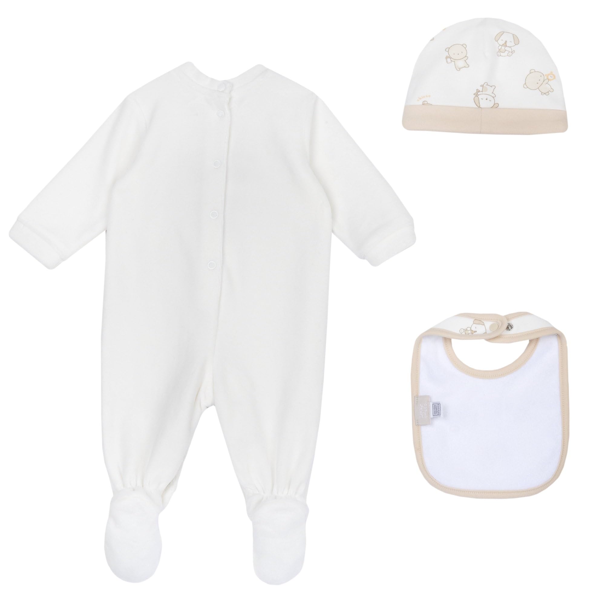 Chicco, Set Regalo Neonato e Neonata, con Tutina, Cappellino e Bavaglino, Idea Regalo Nascita, Designed in Italy