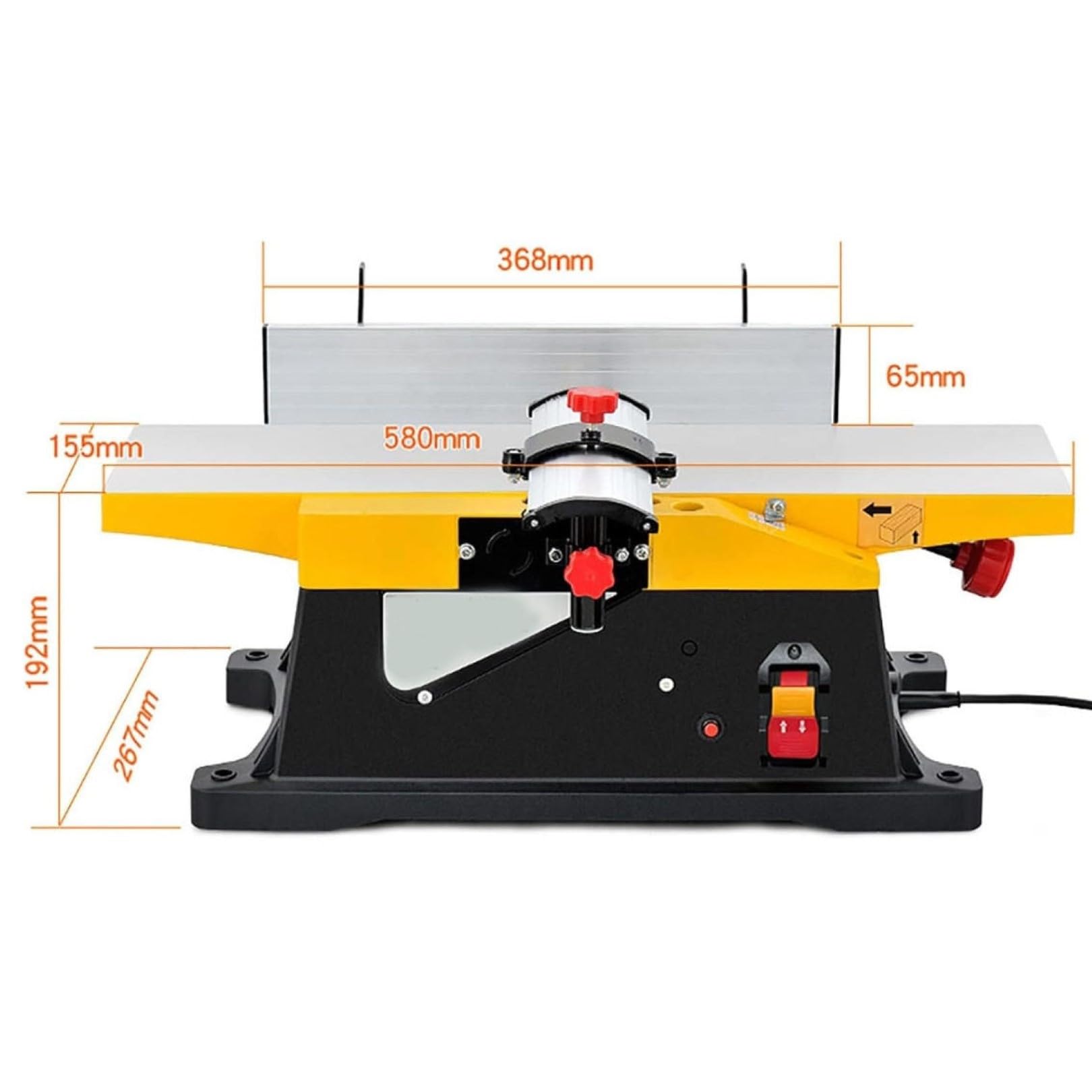 Wielofunkcyjna Stolowa Strugarka Do Drewna 6-Calowa Wytrzymała Strugarka, 12000 Rpm Wysoka Prędkość, Regulowana Głębokość Cięcia 0-3Mm, Do Cięcia Drewna I Strugania Grubości