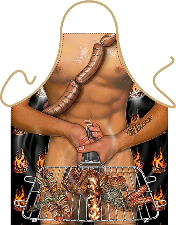 Niumowa Avental de cozinha divertido para homem: Ideal para chef e churrasco, presente divertido e original para o Natal e amigo invisível, design exclusivo para amantes da cozinha, multicolorido