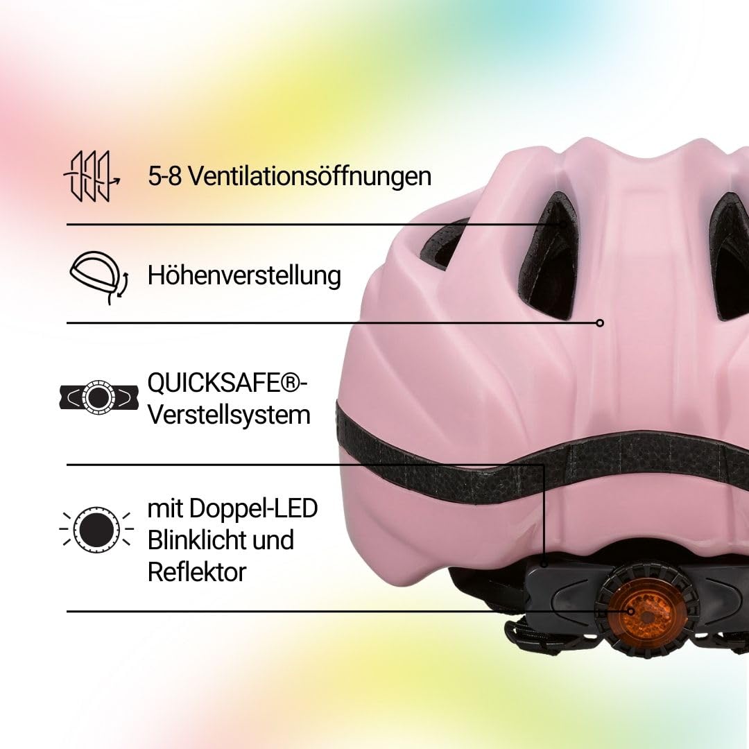 KED Casco de Bicicleta Meggy II Trend para niños, Fabricado en Alemania, luz Trasera LED, tecnología MaxShell y Ajuste preciso del tamaño