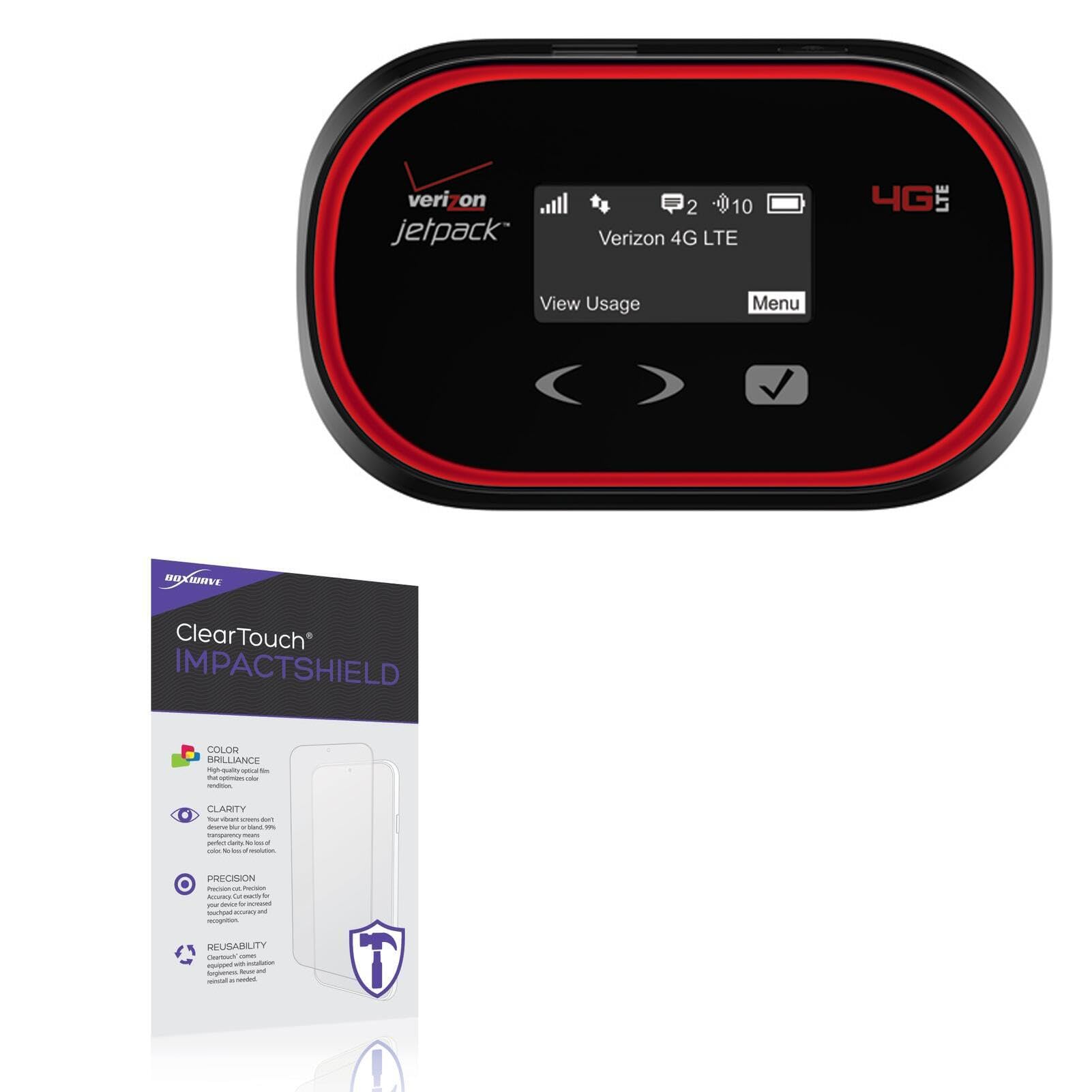 BoxWave Screen Protector Compatible With Verizon Jetpack MIFI 5510L - ClearTouch ImpactShield (2-Pack), Impenetrable Screen Protector Flexible Film