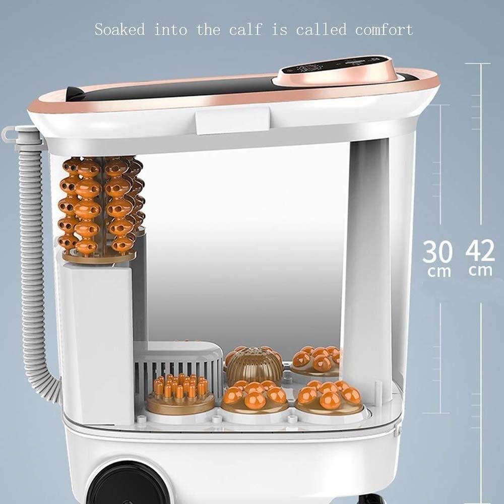Masajeador de Baño de Spa para Pies con Vibración de Burbujas de Calor, Cuentas de Masaje, Rodillos de Masaje Shiatsu para Aliviar el Dolor Muscular de Los Pies, Bañera de Pedicura de Temperatura Ajus