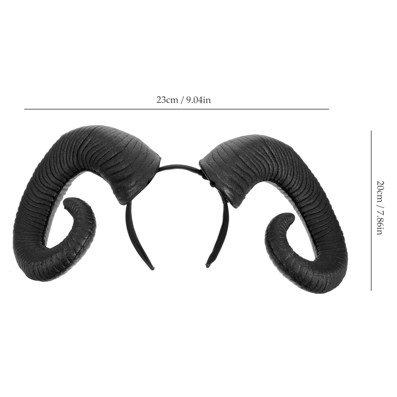 Luxshiny Devil Horns Headband for Women Men, Black Gothic Sheep Goat Horn Hair Band with Elastic Fit for Halloween Cosplay - Image 2