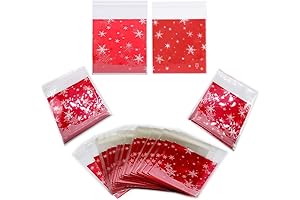 Clear Snowflake Cellophane Treat Bags for Christmas