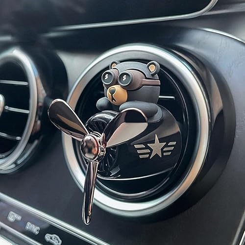Miniatura 6 de Clip de ventilación de coche  Clip de ventilación para ambientador de coche Bear Pilot, divertido diseño giratorio para interior de automóvil,