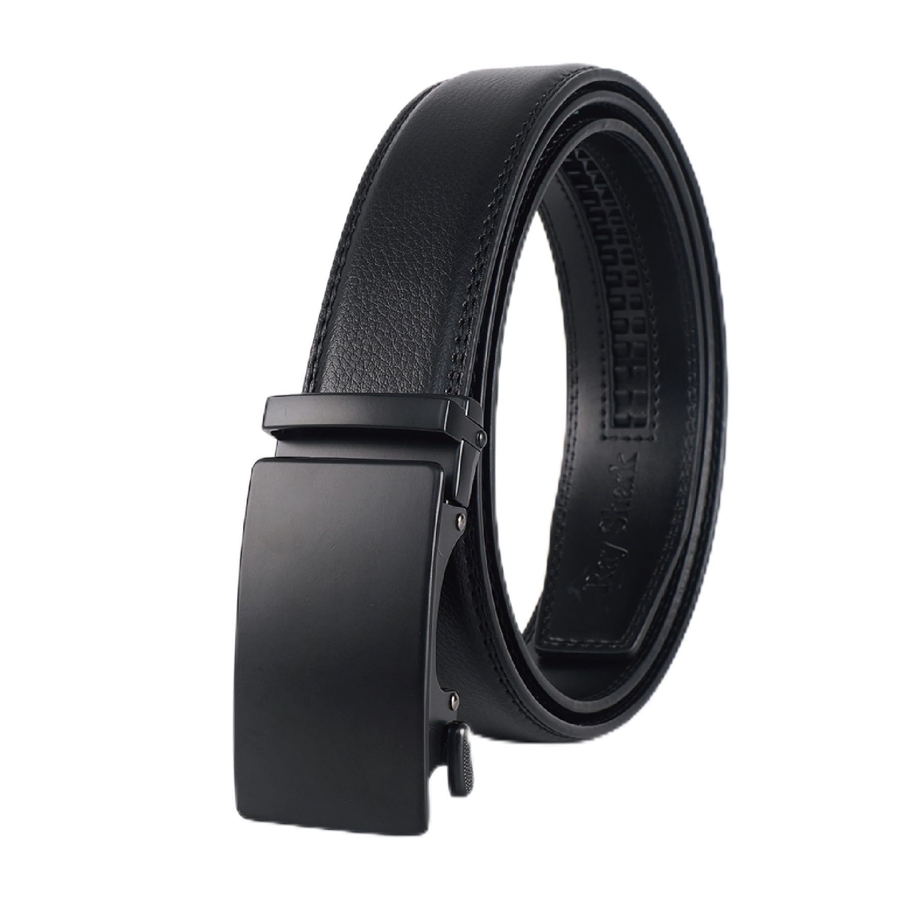 Mens Belt Leather Ratchet Belt For Men Dress and Casual with Adjustable Buckle 1 3 8 35mm Trim
