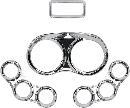 Miniatura 7 de LOSTAR Peterbilt - Kit de cubierta de calibre central, cubiertas de medidor de instrumentos con visera cromadas compatibles con Peterbilt 379 384