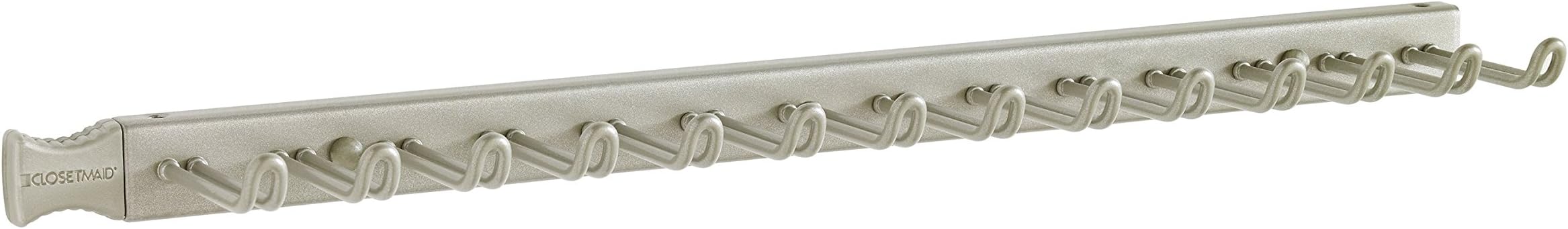 ClosetMaid 38053 14-Hook Tie & Belt Rack, Nickel, 15 x 2.75 x 0.88 inches