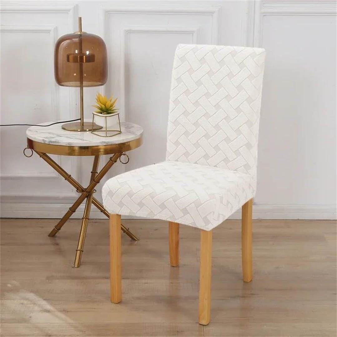 NMVAWIPT 4-Pack Textured Stretch Chair Covers, Machine Washable Dining Seat Protectors with Secure Elastic Fit for Home & Commercial Decor(7#)