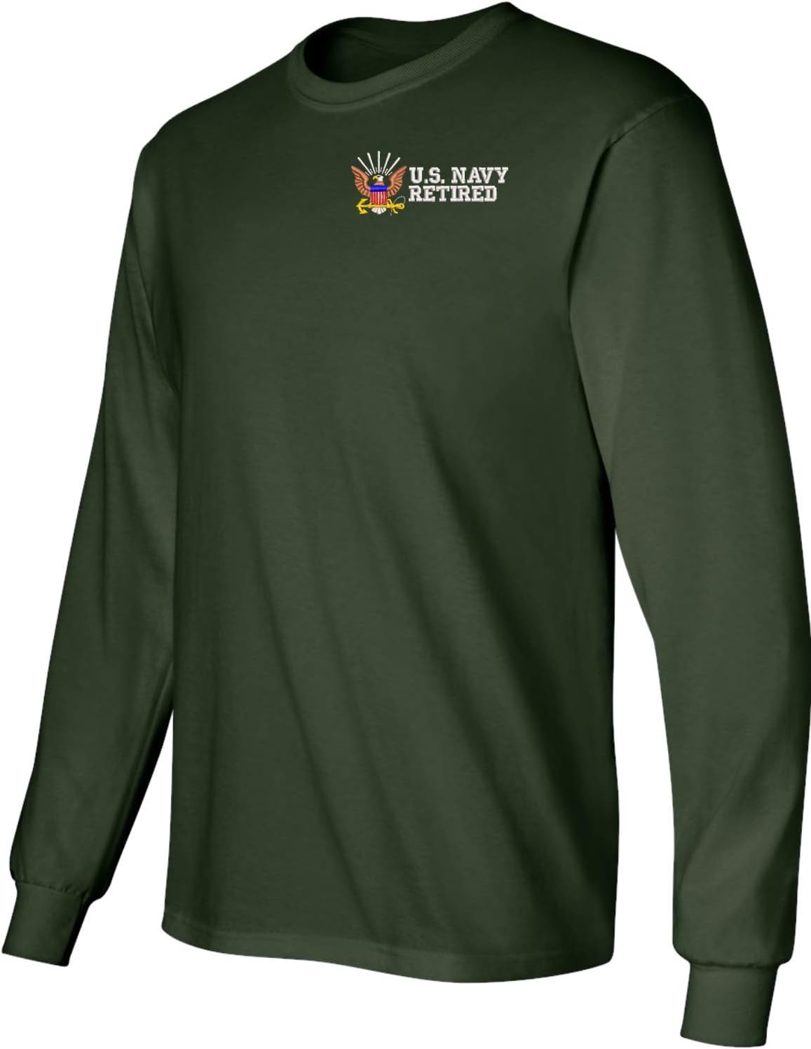 MilitaryBest U.S. Navy Retired Embroidered Long Sleeve T-Shirt