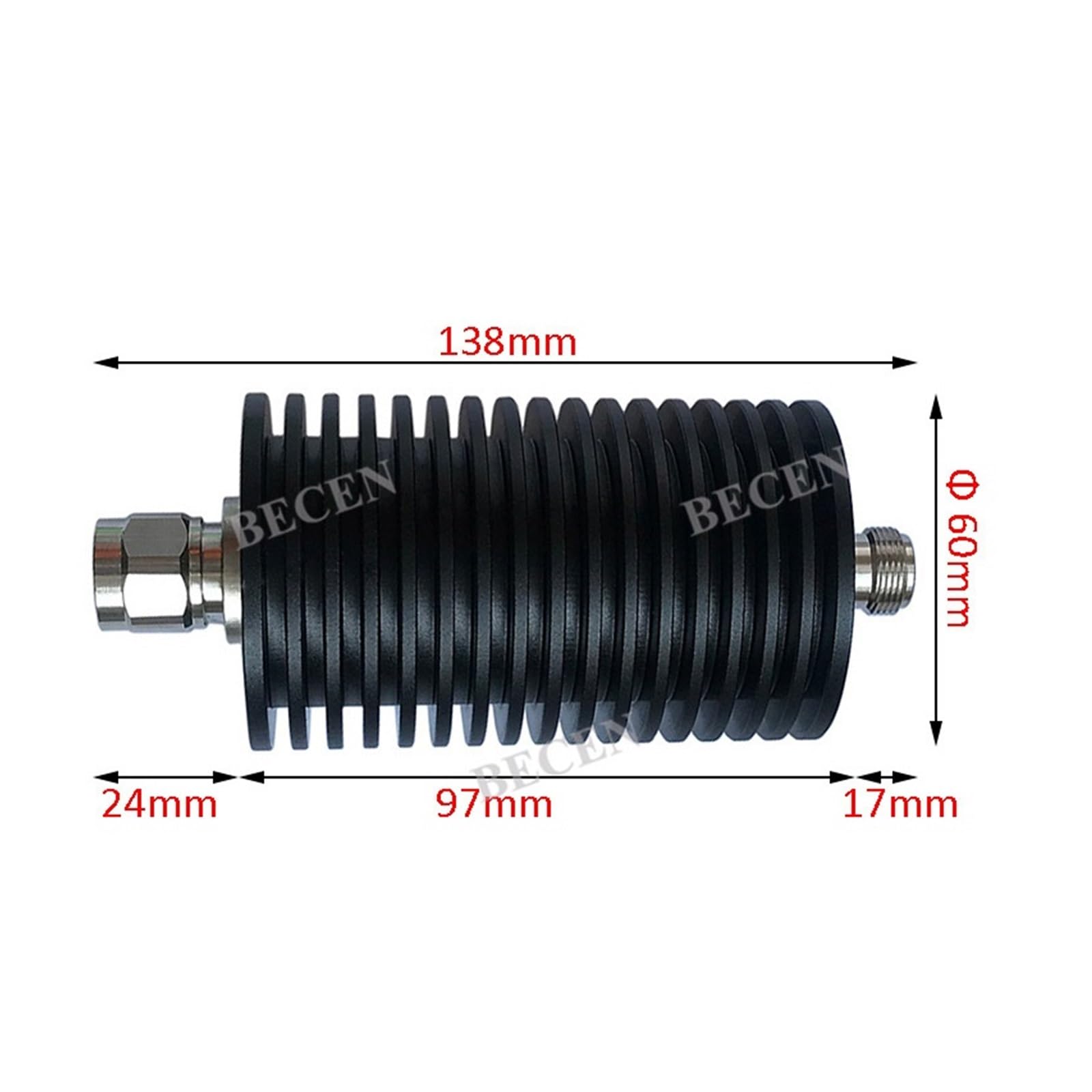 Atténuateur coaxial Fixe 4G, connecteur N-JK, 100 W, 1 DB, 3 DB, 5 DB, 6 DB, 10 DB, 15 DB, 20 DB, 30 DB, 40 DB, 50 DB, 60 DB(100W 50DB)
