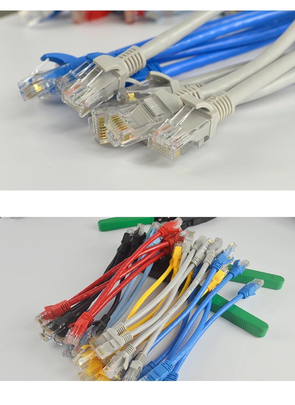 50 sztuk kabli Ethernet Cat6 Lan 0,3 m/0,5 m UTP RJ45 kabel sieciowy do PS PC internet modem routera (0,5 m, czarny)