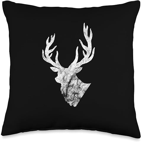 Deer Antlers Hunter Hunting Season Deer Hunting Deer Hunt Throw Pillow