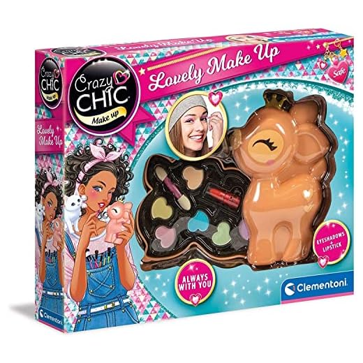 Clementoni Crazy Chic - Lovely Make Up Cerbiatto, Cofanetto Trucchi Bambine 6+ Anni, Trousse Portatile con Set Cosmetici Sicuri per Bambine, Idea Regalo Collezionabile, 18631