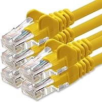 1aTTack.de 10m Cavo di Rete giallo - 5x - Cat.6 Ethernet Gigabit Lan RJ45 10 100 1000 Mbit s