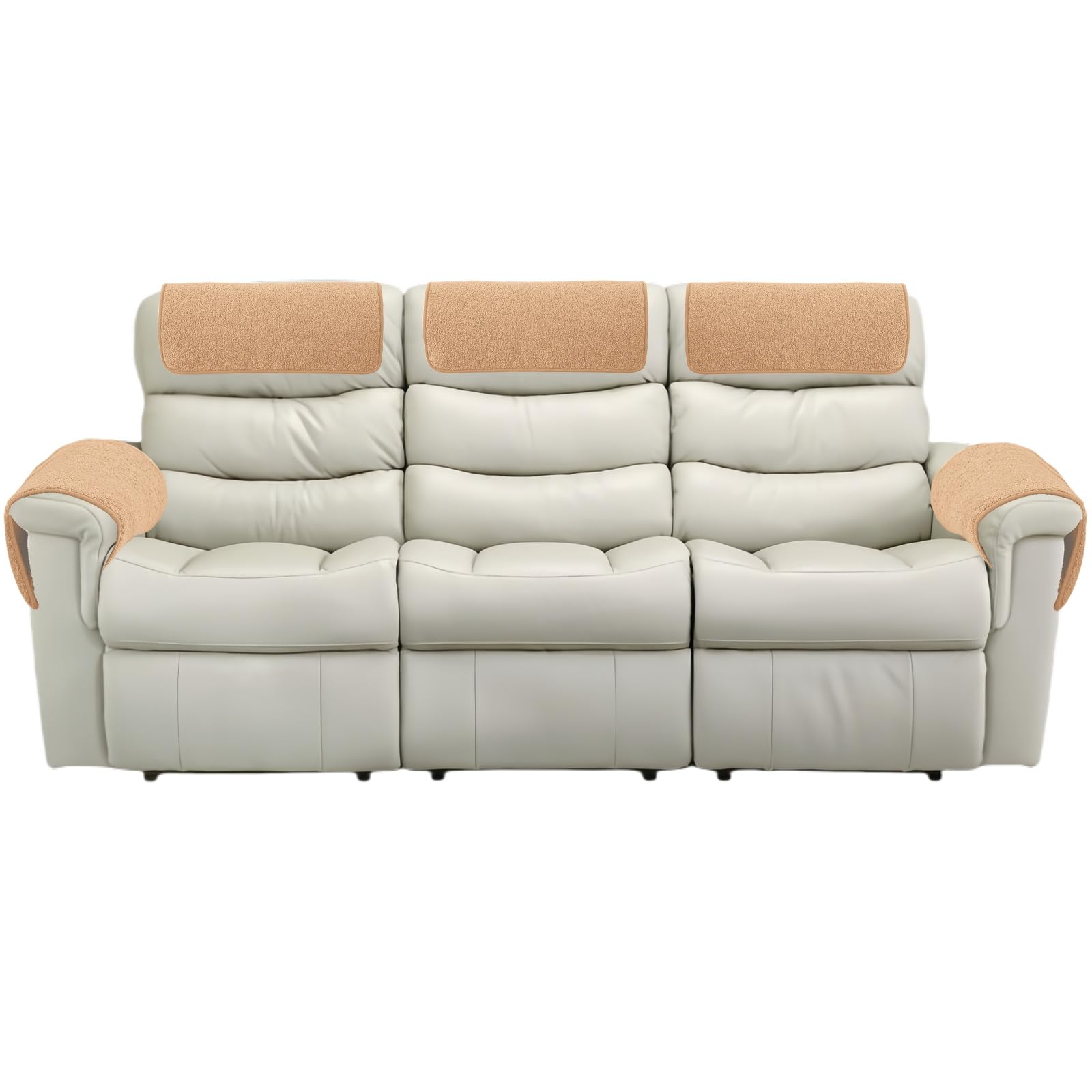 Gyhh Camel-2 Sofa Armchair Covers For Arms, Nonslip Sofa Headrest Cover Sherpa Arm Covers With Pockets For Recliner Chair Armchair Slipcovers Furniture Protector
