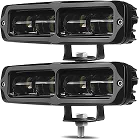 DERI Barra de luz LED de 15,2 cm, 2 unidades de 6000LM Spot Slim Light Pods com linha de corte, barra de luz de reserva de LED off-road para caminhonete, caminhonete, SUV, UTV, ATV, motocicleta