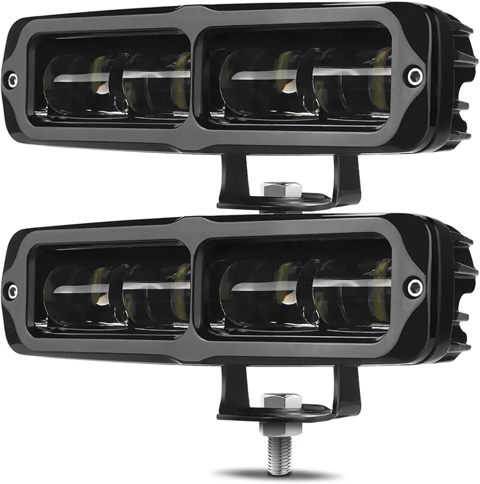 DERI Barra de luz LED de 15,2 cm, 2 unidades de 6000LM Spot Slim Light Pods com linha de corte, barra de luz de reserva de LED off-road para caminhonete, caminhonete, SUV, UTV, ATV, motocicleta