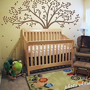Fall Tree Wall Decal – Monochromatic Tree Decal – Baby Nursery Wall D¡§|cor 78″H X 87″W (Brown Tree)