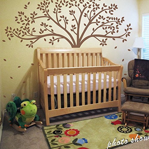 Fall Tree Wall Decal – Monochromatic Tree Decal – Baby Nursery Wall D¡§|cor 78″H X 87″W (Brown Tree)