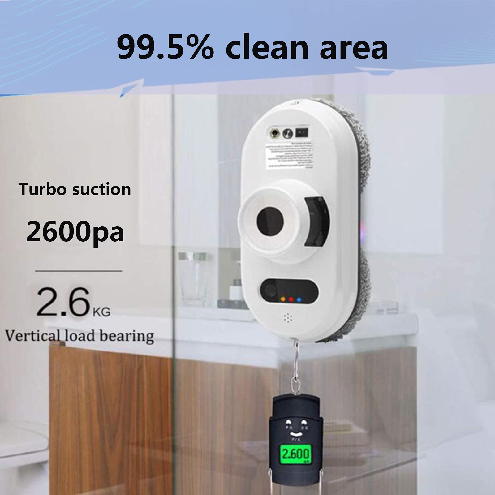 Inteligentny robot do mycia okien, inteligentny robot do mycia szyb z pilotem do okien zewnętrznych/wewnętrznych, stołu, płytek, sufitu, z liną zabezpieczającą(