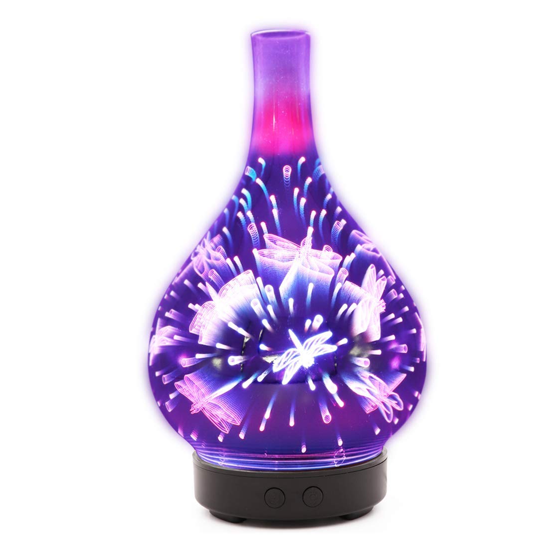 3D humidificateur de table en verre avec éclairage indirect et lumière colorée Diffuseur arôme aromatique purificateur d'air espace bureau médical
