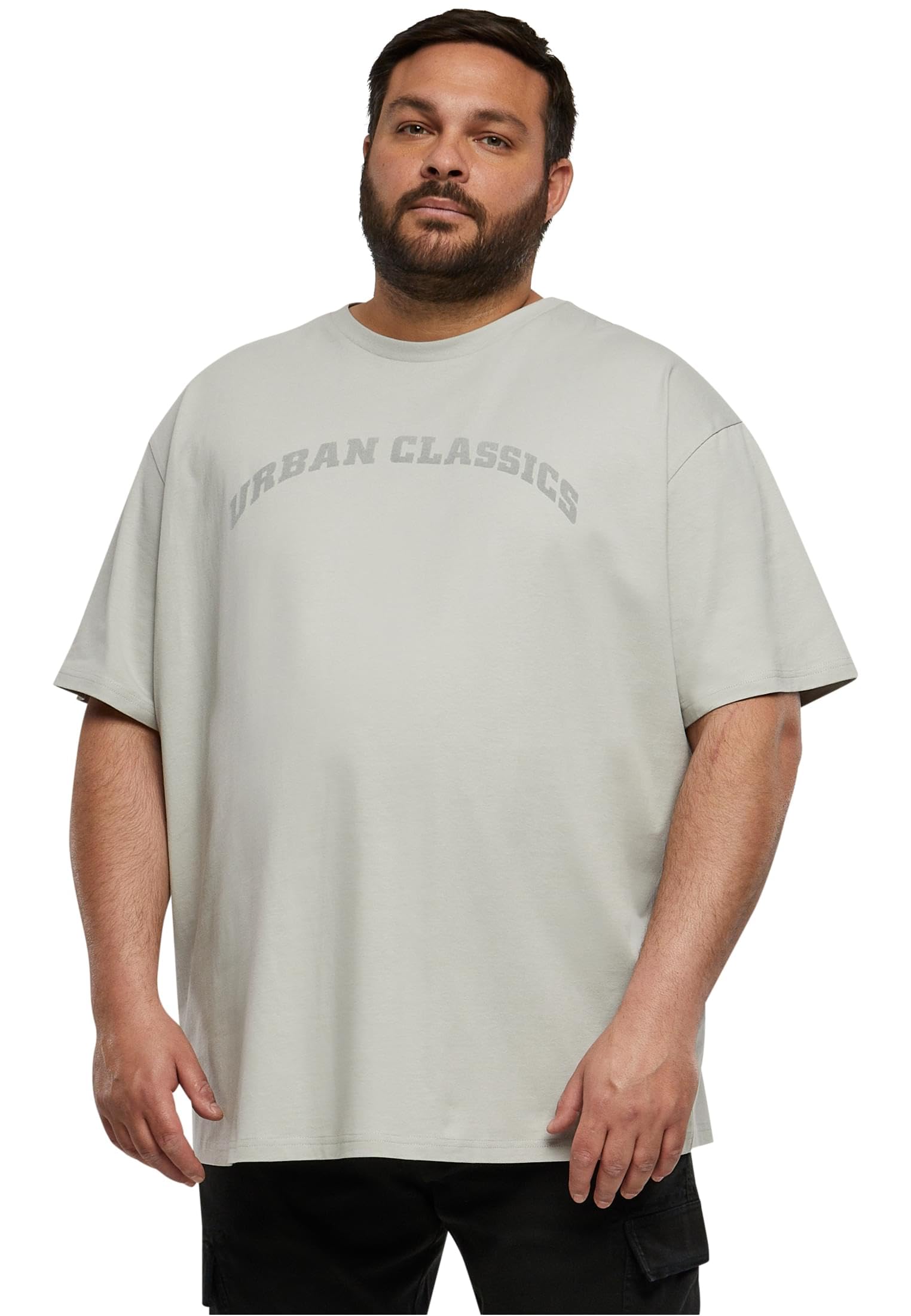 Urban Classics Men's Oversized Gate Tee T-Shirt, Lightasphalt,