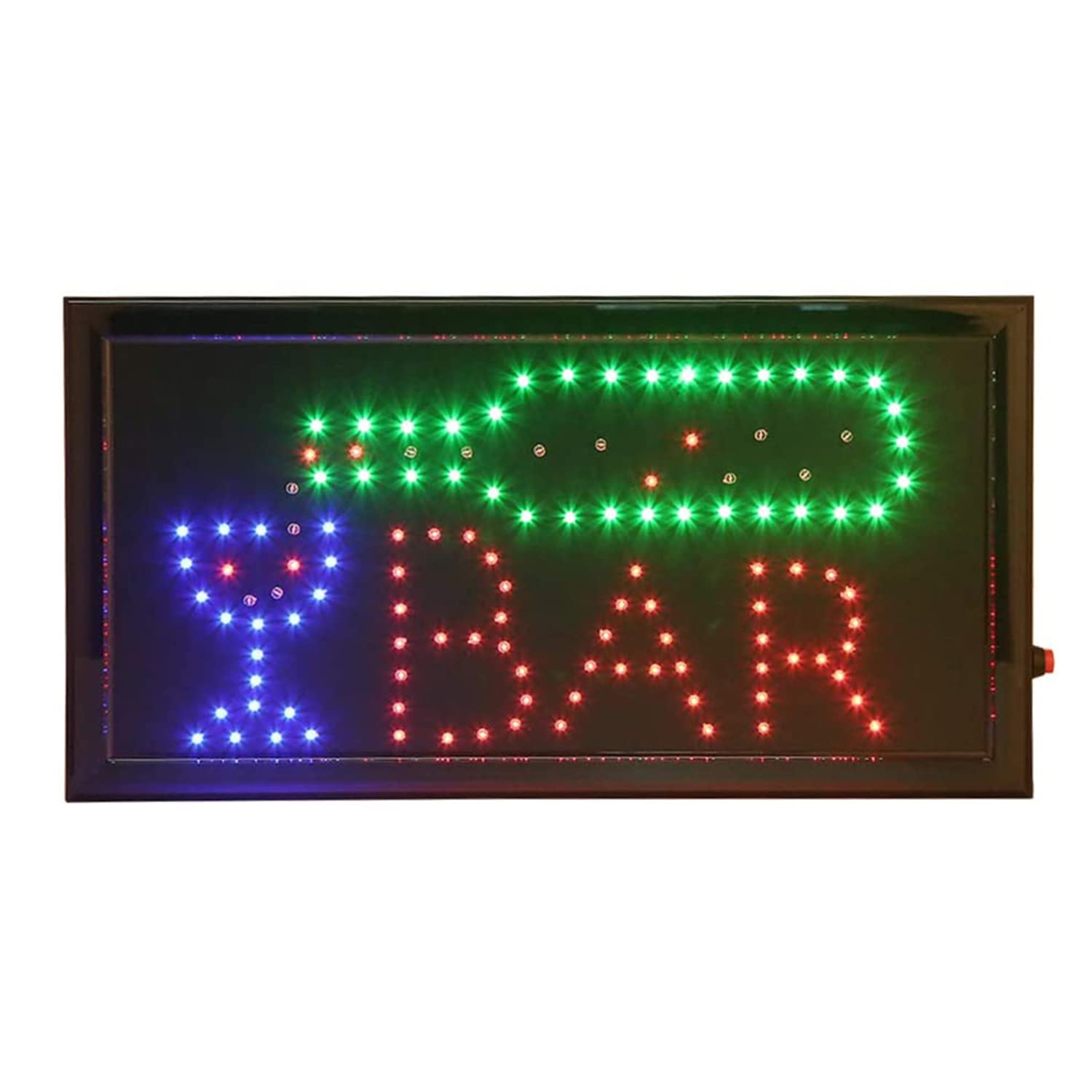LED Bar Sign,Anrookie (22x13inch 110v On/Off withChain) Bar Open Sign Led Neon Light Sign, 2 Modes for Stationary Lights or Animated, for Business,Man Cave, Walls, Window, Bar.