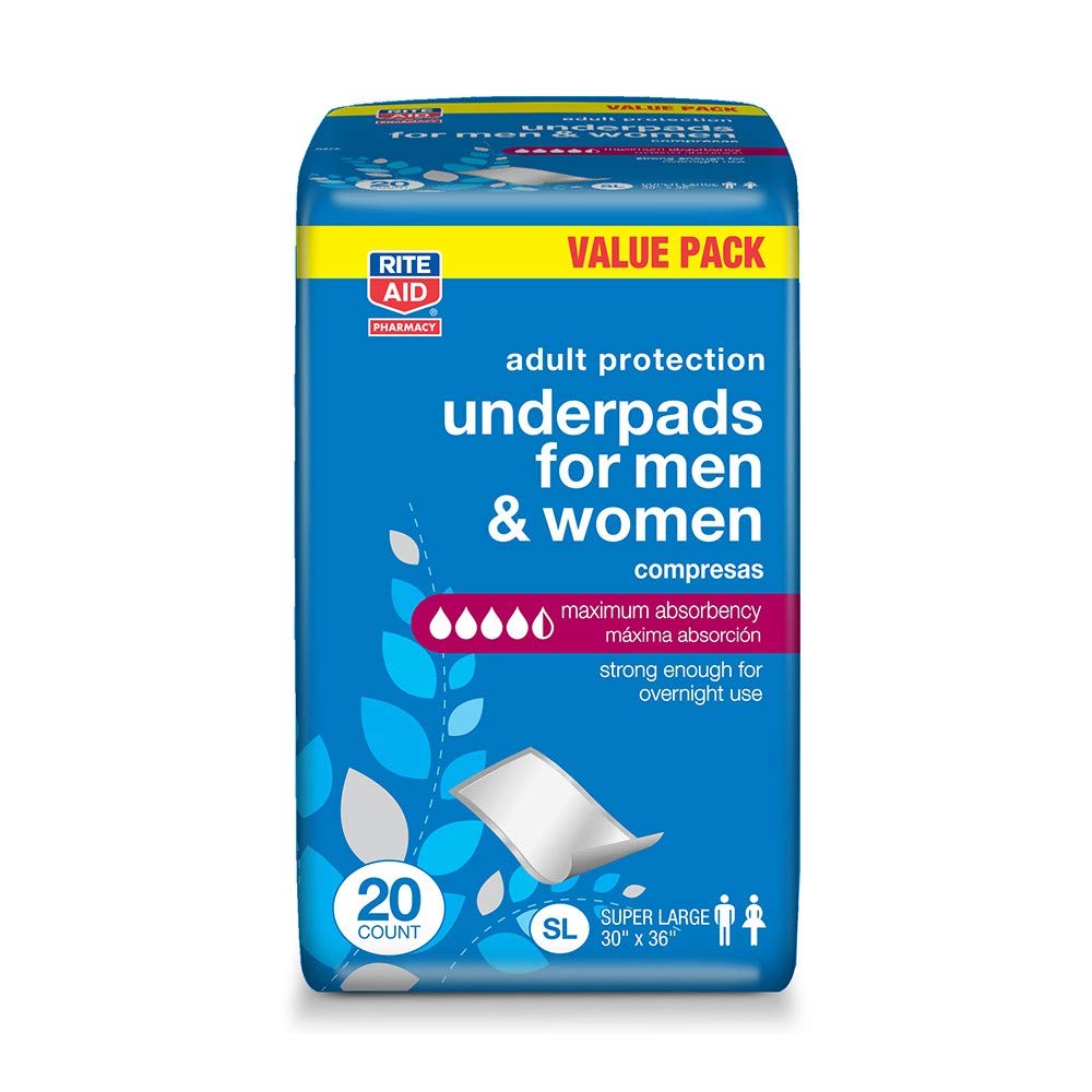 Rite AidUnderpads for Men and Women, Maximum - 20 ct