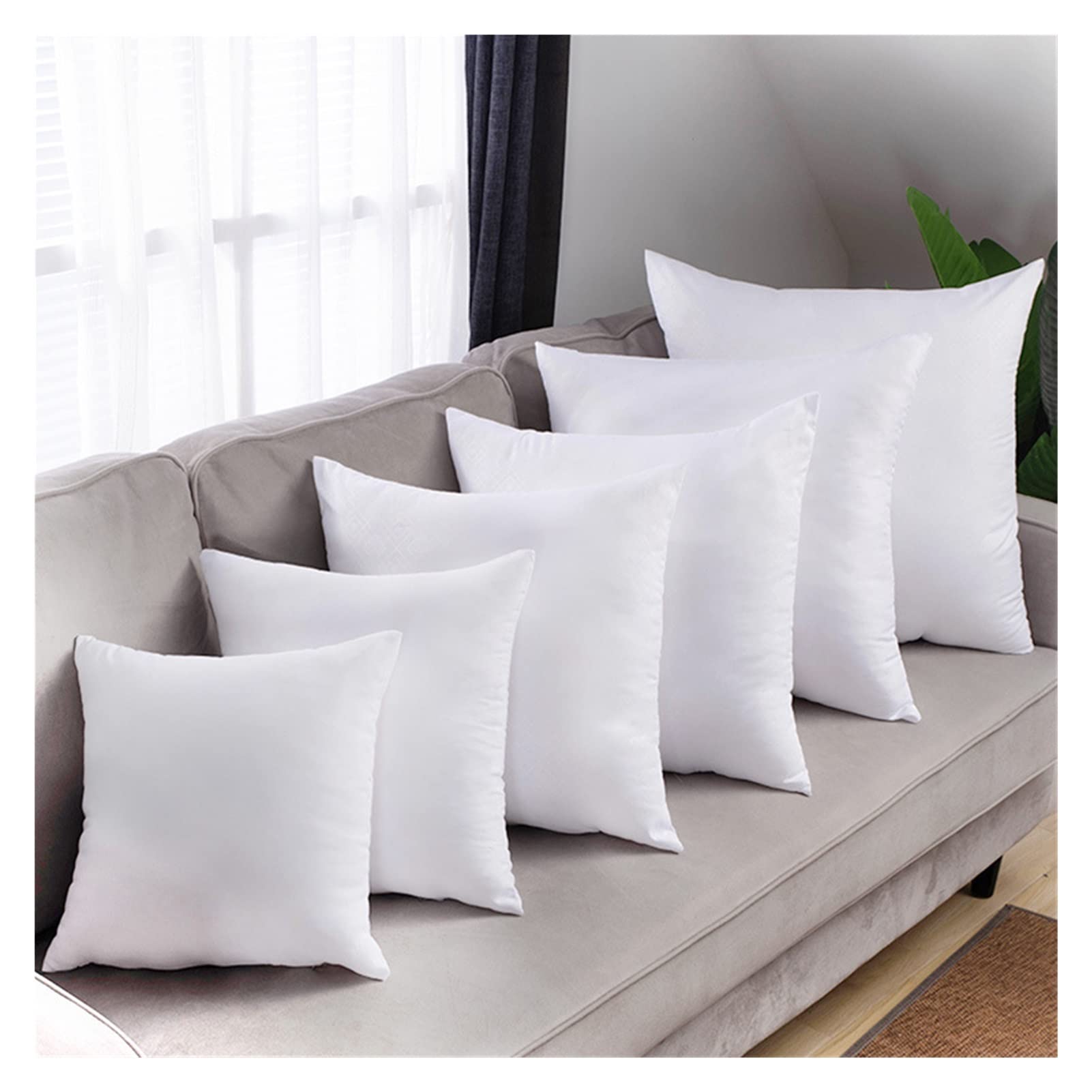 ZZSRJ Cojín de llenado Interno de algodón de algodón Insertar Insertar Sofá Cuadrado Cojín de Almohada Core (Color : White, tamaño : 50x50cm)