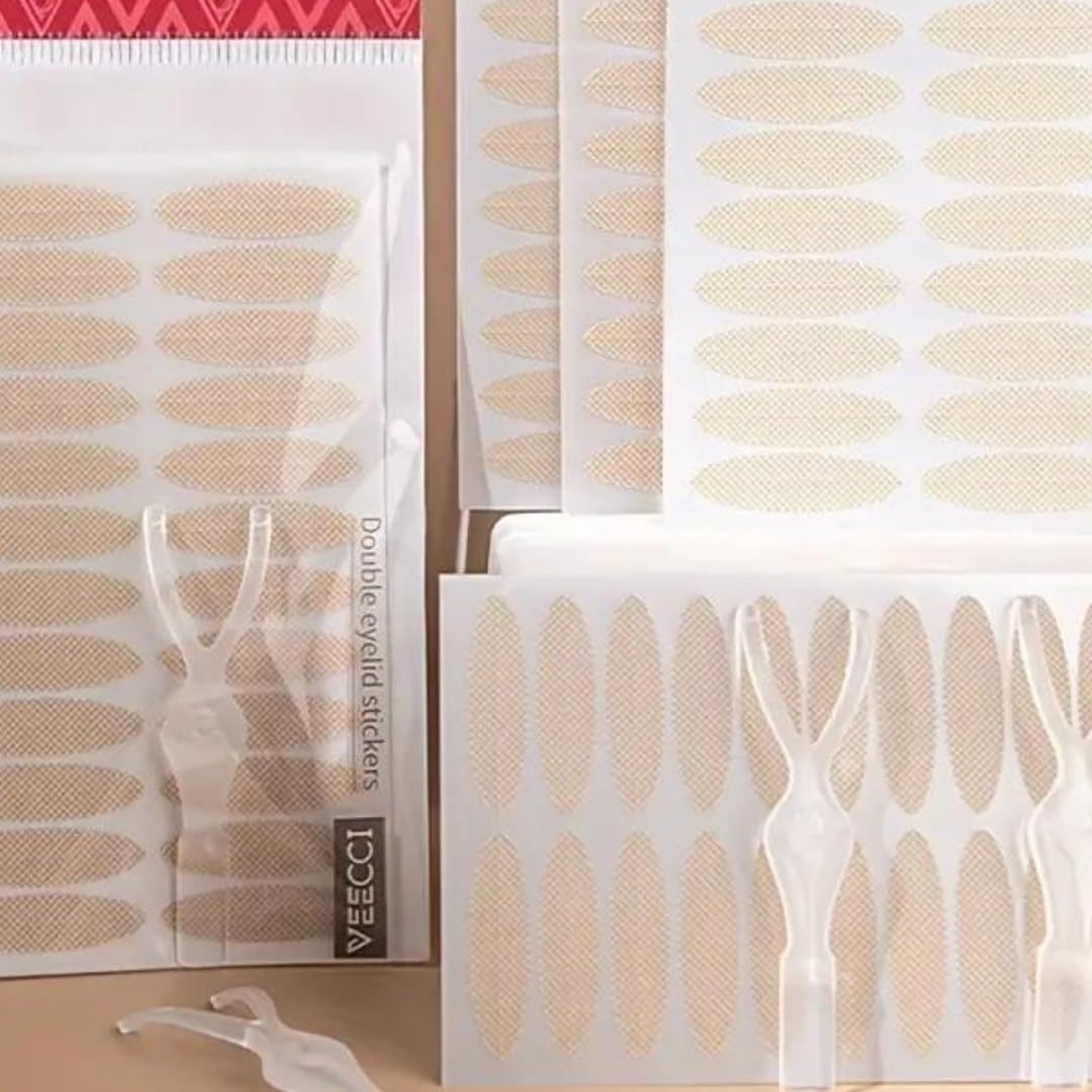 Natural Eyelid Lifter Strips, Invisible Double Tape for Hooded, Droopy, Uneven, Mono-Eyelids, Instant Enlarge Your Eyes, Self-Adhesive, Waterproof Tape 48 pairs