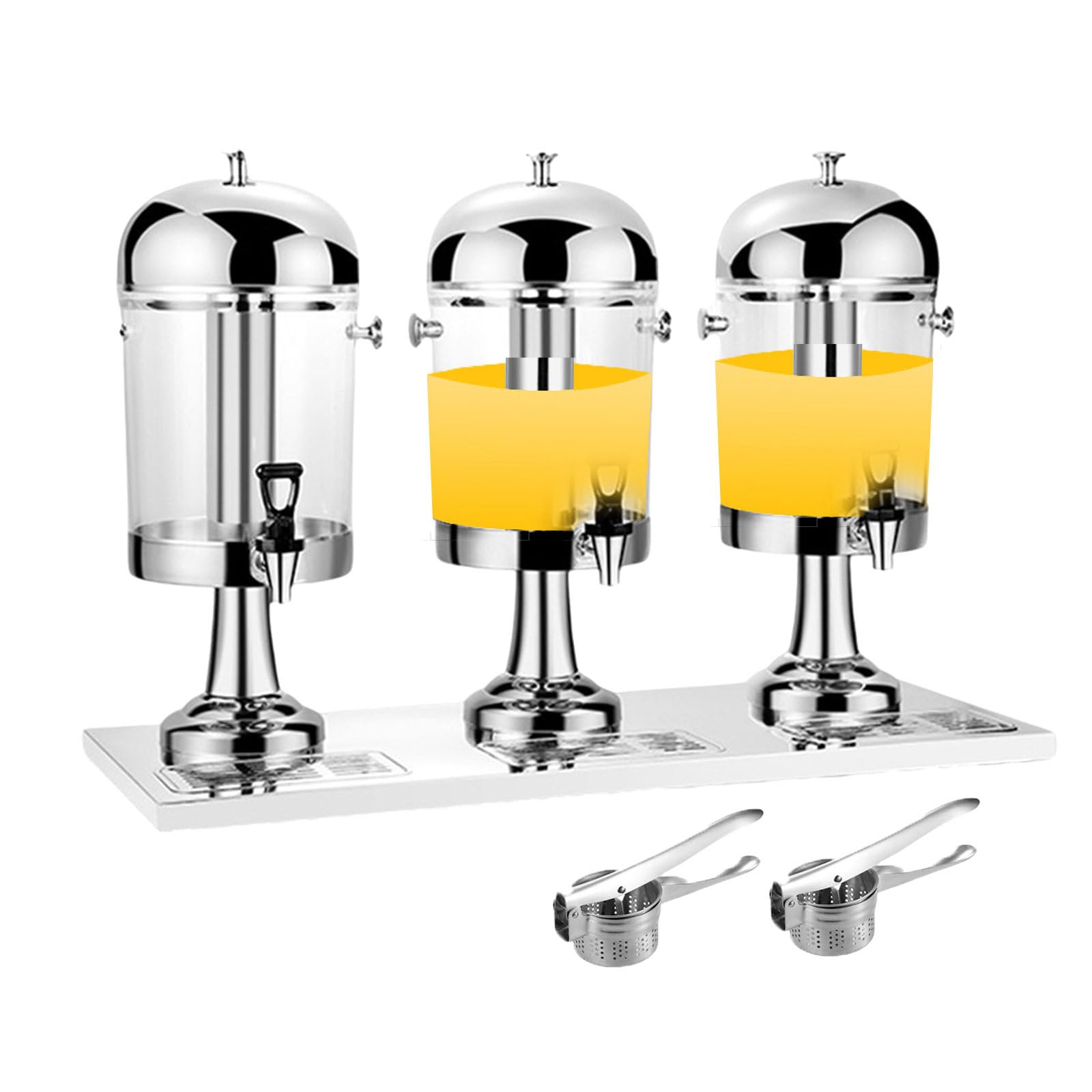 MYUYEE Commercial Beverage Juice Dispenser, Chillers & Water Fountains Stainless Steel Milk Coffee Tea Drink Machine For Banquet, Restaurants, Cafeteria,Silver (Silver)