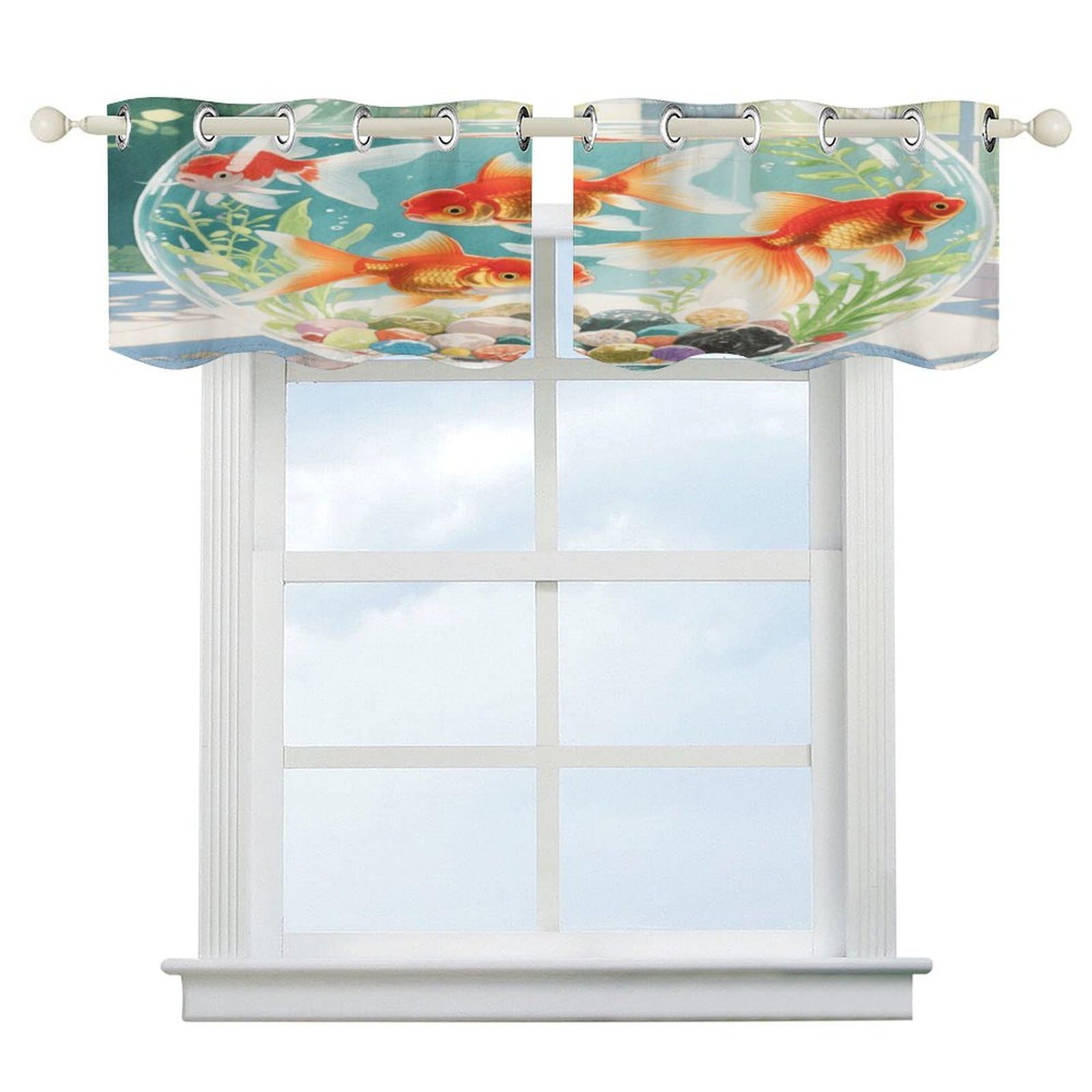Fekiloot Style Honey Bees Flowers Short Curtains Valance Curtain
