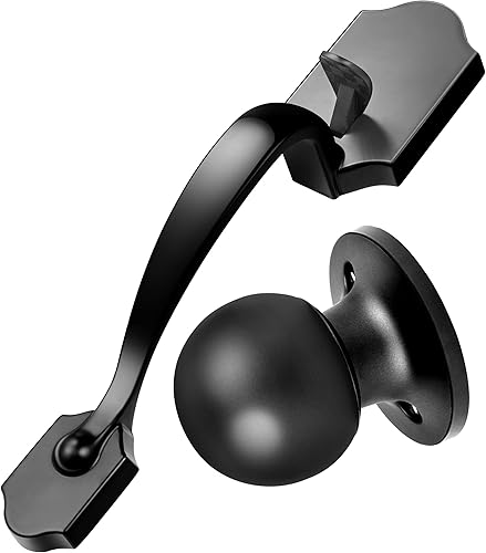 Front Door Handleset Entry Door Handle Set with Cove Knob for Right and Left Handed Sided Doors, Interior and Exterior Entrance Passage Lock Matte