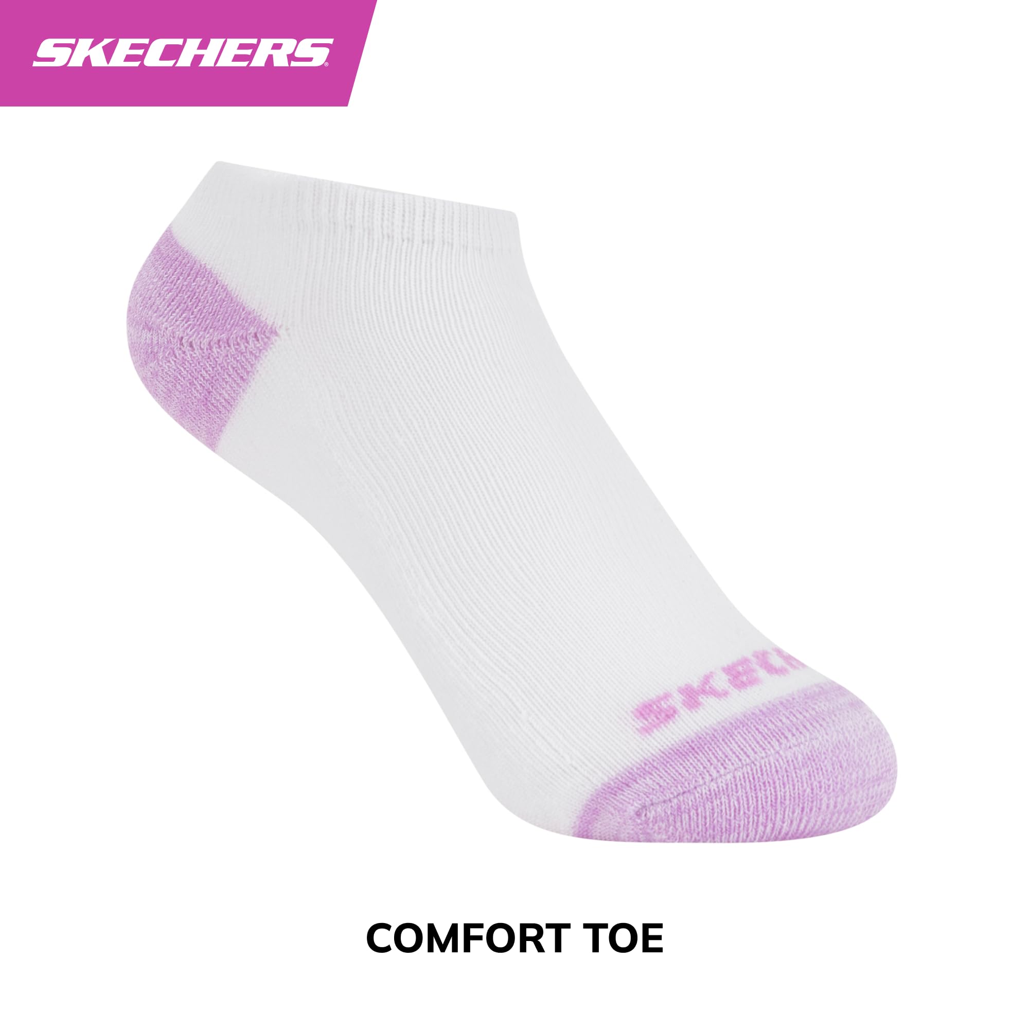 Skechers 10-pack Performance No Show Socks, Everyday Wear For Kids, Soft & Comfort-fit Chaussettes Fille