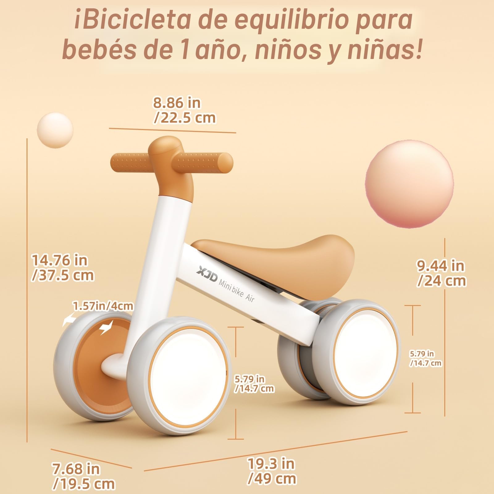 XJD Bicicleta sin Pedales Bici Bebe para Niños de 1 Año Niño Niña 10-36 Meses Bicicleta para niños pequeños Primera Bicicleta Andador para niños o Regalo de cumpleaños